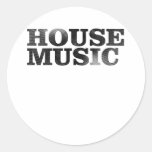 House Music Spiral Text Round Stickers