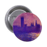 House of Parliament Sunlight Effect, Claude Monet Pinback Buttons