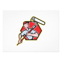 House Painter Paint Roller Painting Cartoon Custom Announcements