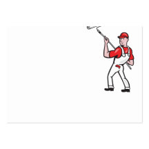 House Painter With Paint Roller Cartoon Business Card