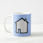 House Sketch. Black and Blue. Coffee Mugs