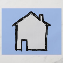 House Sketch. Black and Blue. Custom Flyer