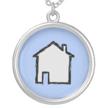House Sketch. Black and Blue. Custom Jewelry