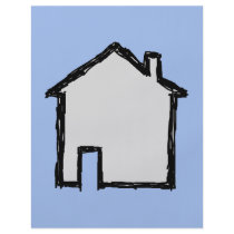 House Sketch. Black and Blue. Full Color Flyer