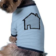 House Sketch. Black and Blue. Pet Tee Shirt