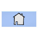 House Sketch. Black and Blue. Rack Cards