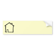 House Sketch. Black and Cream. Bumper Sticker