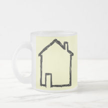 House Sketch. Black and Cream. Coffee Mug