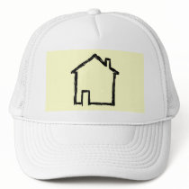 House Sketch. Black and Cream. Trucker Hats
