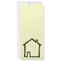House Sketch. Black and Cream. Personalized Invite