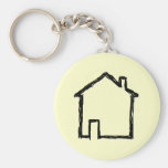 House Sketch. Black and Cream. Key Chains