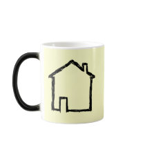 House Sketch. Black and Cream. Mugs