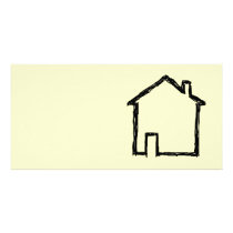 House Sketch. Black and Cream. Photo Greeting Card