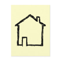 House Sketch. Black and Cream. Postcards