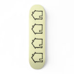 House Sketch. Black and Cream. Custom Skate Board