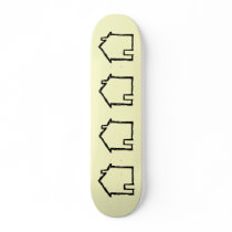 House Sketch. Black and Cream. Custom Skate Board