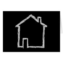 House Sketch. Grey and Black. Card