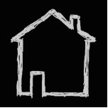 House Sketch. Grey and Black. Cut Outs