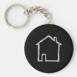House Sketch. Grey and Black. Keychain