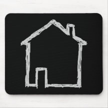 House Sketch. Grey and Black. Mouse Pad