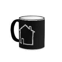 House Sketch. Grey and Black. Mugs