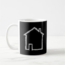 House Sketch. Grey and Black. Mugs