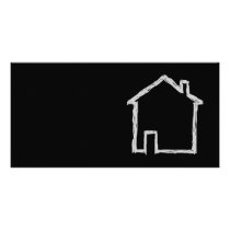 House Sketch. Grey and Black. Customized Photo Card