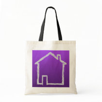 House Sketch. Grey and Purple. Tote Bag