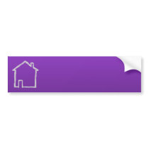 House Sketch. Grey and Purple. Bumper Stickers