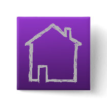 House Sketch. Grey and Purple. Button