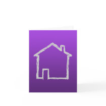 House Sketch. Grey and Purple. Card