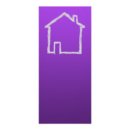 House Sketch. Grey and Purple. Custom Rack Cards