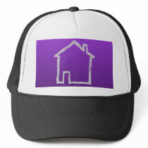 House Sketch. Grey and Purple. Trucker Hats