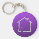 House Sketch. Grey and Purple. Key Chain