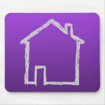 House Sketch. Grey and Purple. Mouse Pad