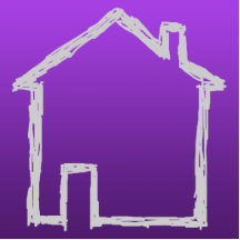 House Sketch. Grey and Purple. Photo Sculptures