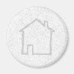 House Sketch. Grey. Fridge Magnets