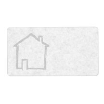 House Sketch. Grey. Personalized Shipping Label
