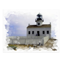 House with Lighthouse Postcard