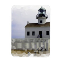 House with Lighthouse Premium Magnet