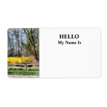 House With Magnolias and Forsythia Personalised Shipping Labels