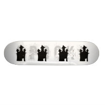 House with Three Towers. Skateboard Deck