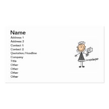Housekeeper Stick Figure Business Cards