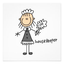 Housekeeper Stick Figure Custom Invites