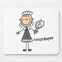 Housekeeper Stick Figure Mouse Pads
