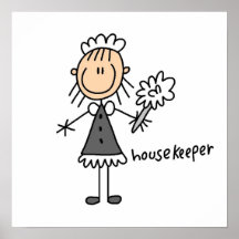 Housekeeper Stick Figure Posters
