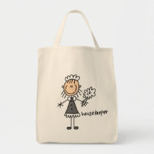 Housekeeper Stick Figure Tote Bags
