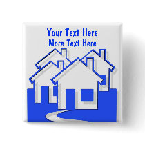 Houses Button Pin