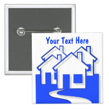 Houses Button Pin