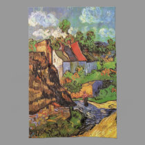 Houses in Auvers kitchen towels